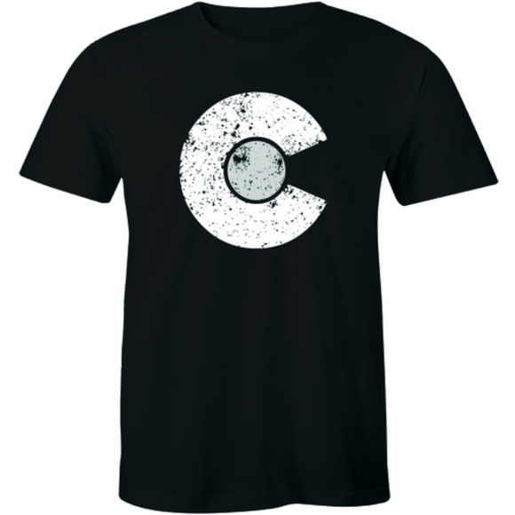 Men's White Colorado Logo T-shirt Denver State Tee - Picture 1 of 3